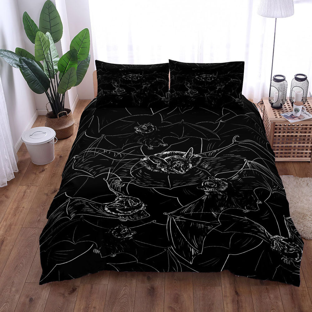 Gothic Bat Digital Printed Quilt Cover Three-piece Set