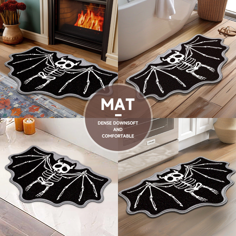 Christmas Printed Bat Shaped Home Bathroom Non-slip Mat