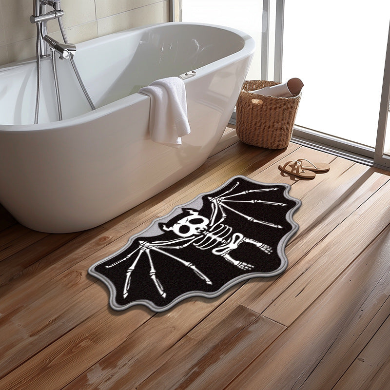 Christmas Printed Bat Shaped Home Bathroom Non-slip Mat