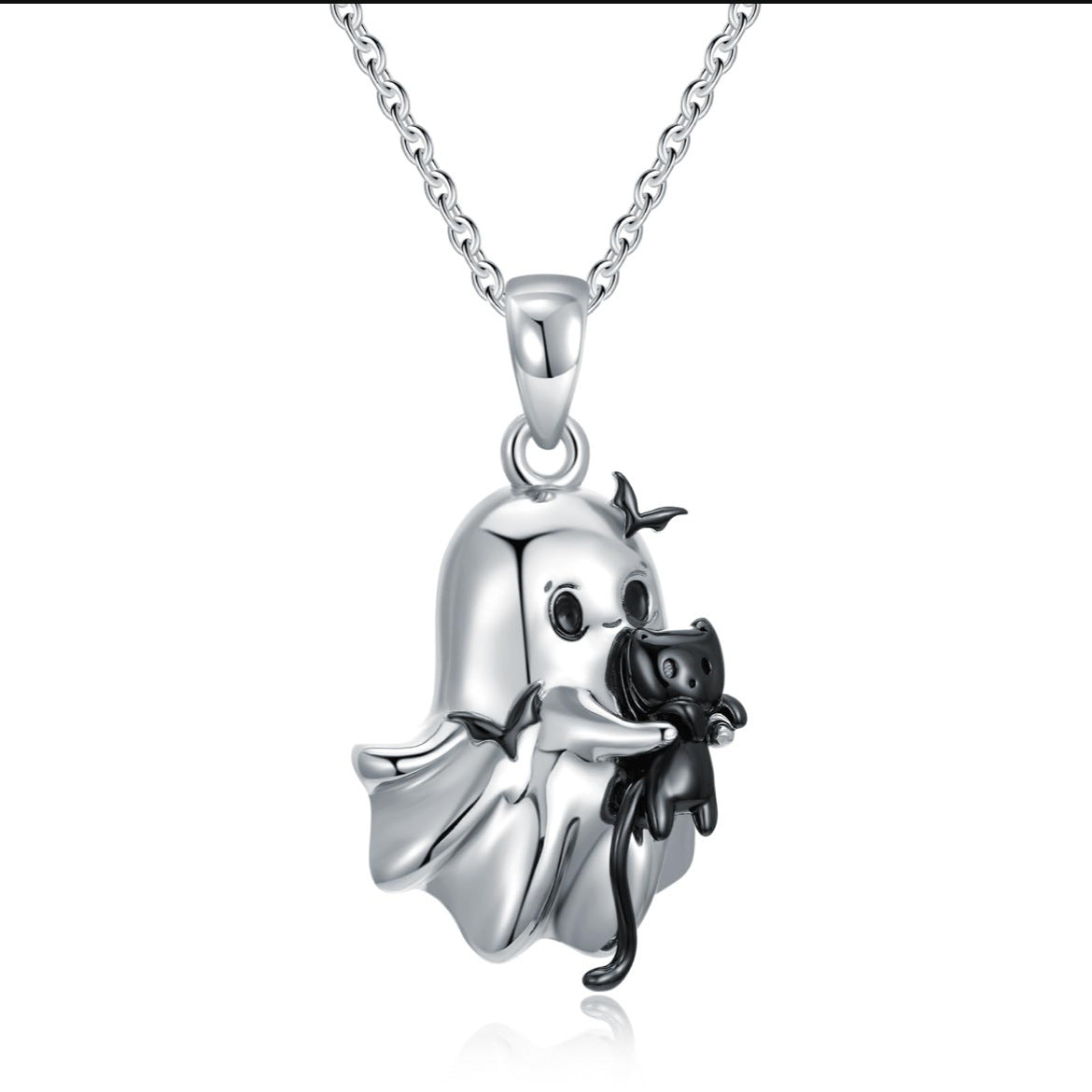 Ghost, Cat & Bat Charm Necklace – Spooky Chic Trio